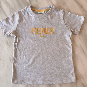 Fendi toddler grey & yellow shirt